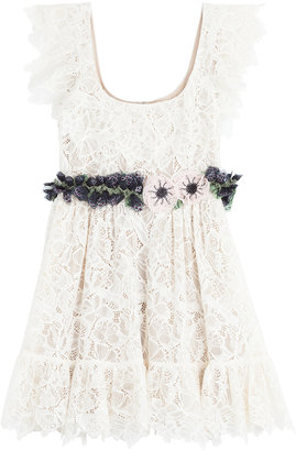 Valentino Lace Dress with Floral Belt