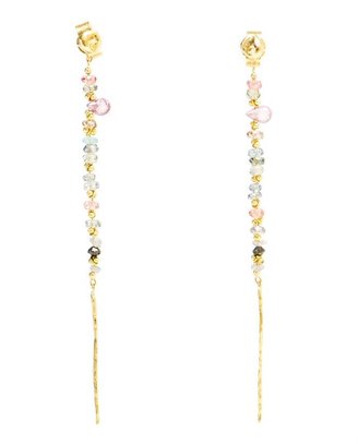 Natasha Collis Sapphire and 18K Dripped Gold Drop Earrings