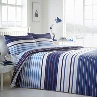 Debenhams Blue 'Spencer' striped bedding set