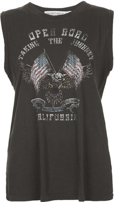 Topshop Project social tee. 100% cotton. machine washable. Open road print tank