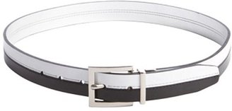 Calvin Klein black and white reversible mirror belt