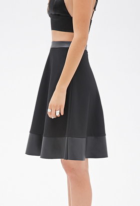 Forever 21 faux leather-trimmed skirt