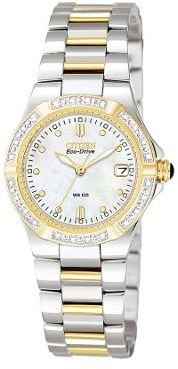 Citizen Ladies diamond dial with two tone strap watch