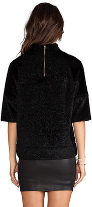 Derek Lam 10 CROSBY Velvet Oversized Sweater