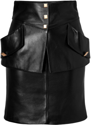 Ungaro Leather Pocket Skirt in Black
