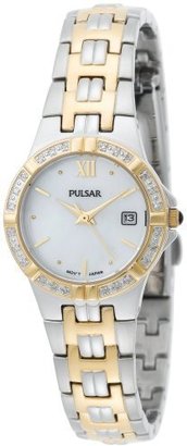 Pulsar Women's PXT702 Diamond Mother Of Pearl Two-Tone Watch