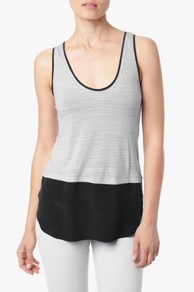 7 For All Mankind Silk Banded Tank In Flint Grey