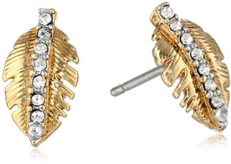 Juicy Couture Pave Feather Stud Earrings