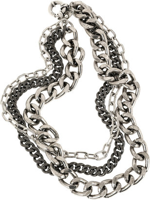 Giles & Brother Triple metal chain necklace