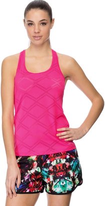 Running Bare Like a Diamond Mesh Y Back Workout Tank in Neon Pink