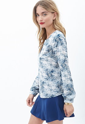 LOVE21 LOVE 21 Abstract Print Woven Blouse