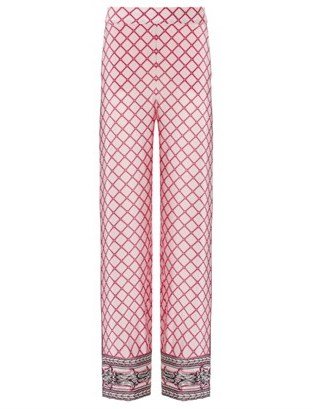 Mantu Pink Printed Silk Trousers