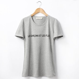 La Redoute SEZANE Short-Sleeved Round Neck T-Shirt With Print Motif