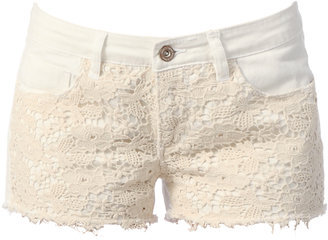 Only Shorts - carrie low lace dnm shorts sfr-as2116 - White / Ecru white