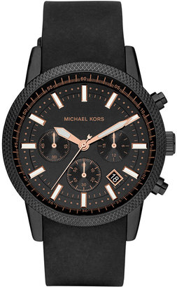 Michael Kors Men's Chronograph Scout Black Silicone Strap 43mm MK8317