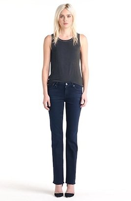 7 For All Mankind 'Kimmie' Mid Rise Straight Jeans (Lilah Blue Black)