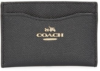 Coach Black grained leather card holder