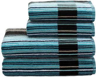 Christy Supreme cap aqua stripe guest towel