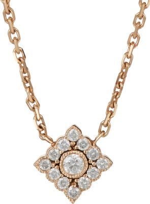Stone Diamond & Pink Gold Sweety Pendant Necklace