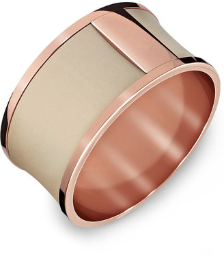 Calvin Klein Rose Gold-Tone PVD Stainless Steel Nude Leather Bangle Bracelet
