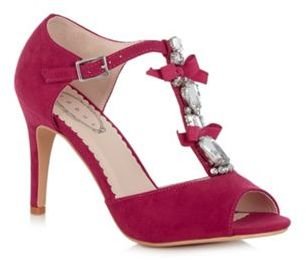Debut Bright pink embellished high court shoes