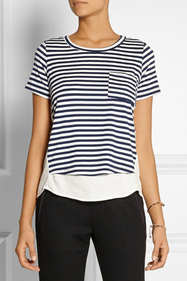 Clu Paneled stretch-jersey and washed-crepe top