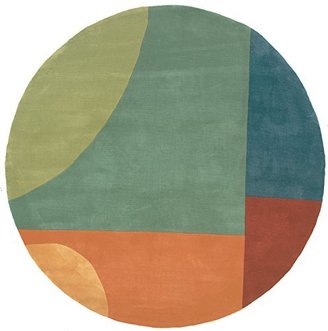 Momeni Rugs NEWWANW-15MTI790R New Wave Collection, 100% Wool Hand Carved & Tufted Contemporary Area Rug, 7'9" Round, Multicolor