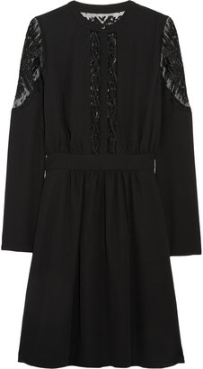 ALICE by Temperley Dawn embroidered tulle-paneled crepe dress