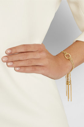 Carolina Bucci Peace Lucky 18-karat gold and silk charm bracelet