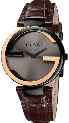 Gucci YA133304 Interlocking-G Collection 18ct Pink-Gold and Black PVD Watch