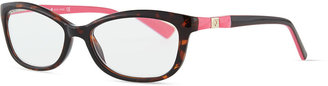Kate Spade Chita Rectangle Reader Glasses, Brown Havana/Pink