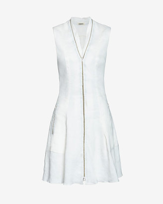 L'Agence Exclusive Zipper Detail Linen Dress