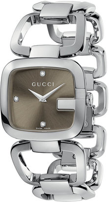 Gucci Women's Swiss G Stainless Steel Bracelet Watch 24x25mm YA125401