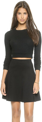 Three Dots Brushed Knit Cropped Sweater