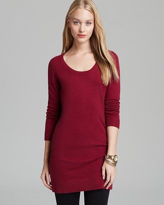 Aqua Cashmere Sweater Dress - Solid Scoop Neck