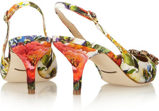 Dolce & Gabbana Embellished floral-brocade pumps