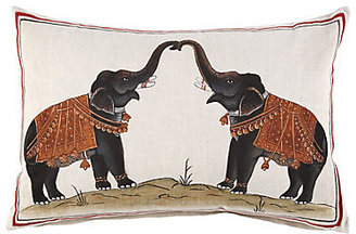 John Robshaw Two Elephants Pillow