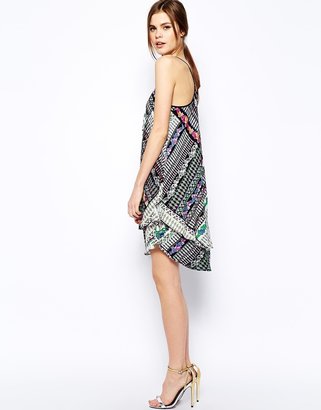 Warehouse Printed Double Layer Cami Dress
