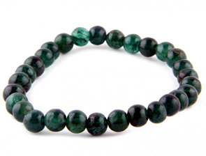 Karma Mantra Green Jade Stretch Bracelet