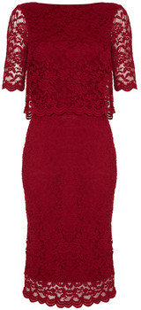 M&Co Berry Marnie Lace Layer Dress red