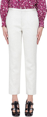 Marc Jacobs Ivory Lamé Cropped Antonia Trousers