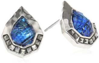Judith Jack Color Stud Item" Sterling Silver, Marcasite and Abalone Stud Earrings