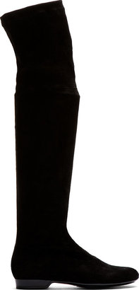 Robert Clergerie Old Robert Clergerie Black Suede Over The Knee Boots