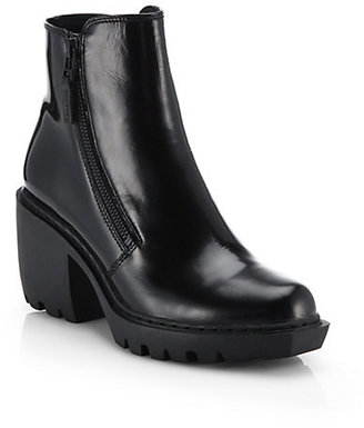 Opening Ceremony Grunge Double Zip Leather Ankle Boots