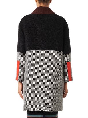 Fendi Contrast-panel wool coat