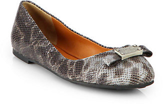 Marc by Marc Jacobs Snake-Print Leather Ballet Flats