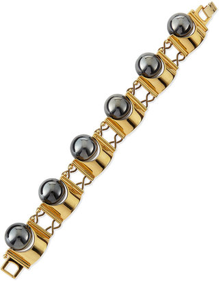 Lele Sadoughi Hematite Groove Bracelet