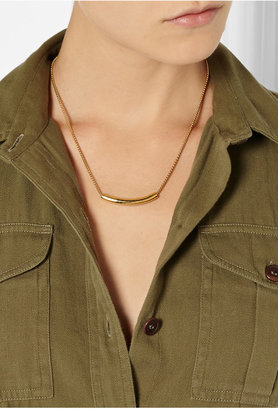 Monica Vinader Esencia hammered gold-plated topaz necklace