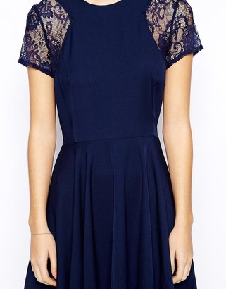 Love Skater Dress with Lace Insert Sleeve