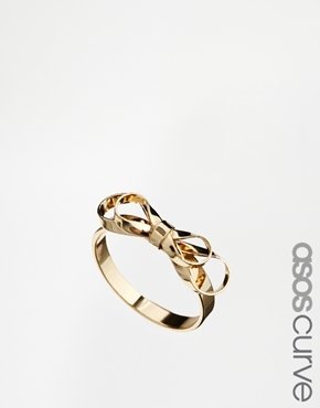 ASOS Curve Baby Bow Ring - gold